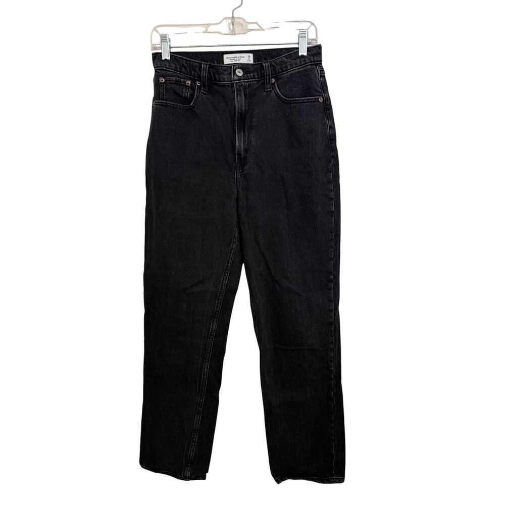 Abercrombie & Fitch Black Ankle Straight Ultra High Rise Curve Love Women 28/6